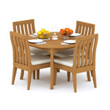 Caranas Outdoor 5 - Piece Teak Dining Set