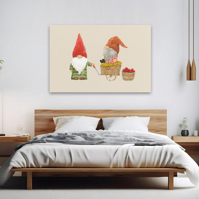 Harvest Gnomes III Neutral - Apple Apples Autumn Beards Art, 40" H x 60" W