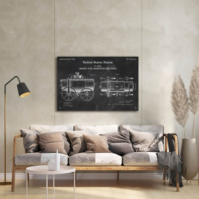 «Transporting bière Blueprint Vernis tableau noir», art mural en verre acrylique
