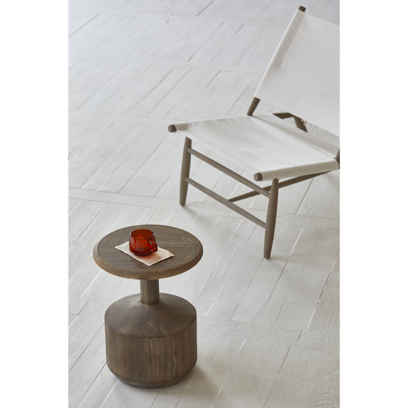 Solid Wood Pedestal End Table