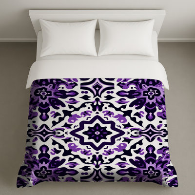 Housses de couette mauves à motif fleuri