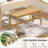 39.5” Bamboo Dining Bench with Handwoven Rattan Seat, Wooden Entryway Bench