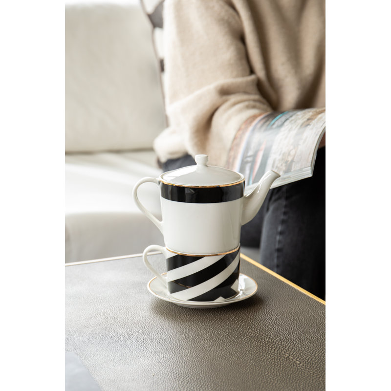 Mikasa Luxe Deco China Tea for One Set, White