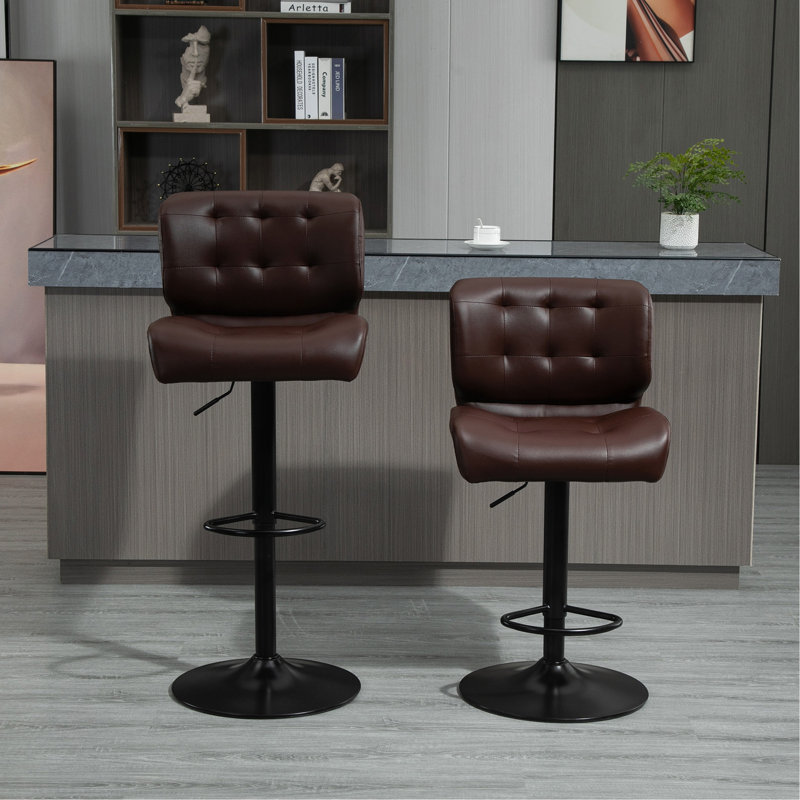 Ensemble de tabourets de bar modernes réglables et pivotants à 360 ° de 2 à 30 po de hauteur, en tissu d'ameublement certifié BIFMA
