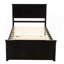 Lit plateforme avec rangement, 2 tiroirs avec roulettes, structure simple, espresso-1912558976