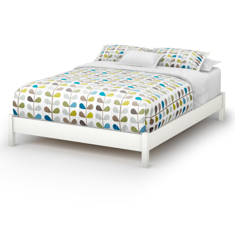 Lit plateforme Fynn, Blanc, Simple