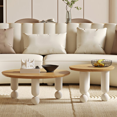 Table basse de style crème en bois massif de haute qualité