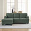 Canapé en L 86 po avec accoudoirs de rangement, repose-pieds et design réversible vert foncé 86 po-1572705397