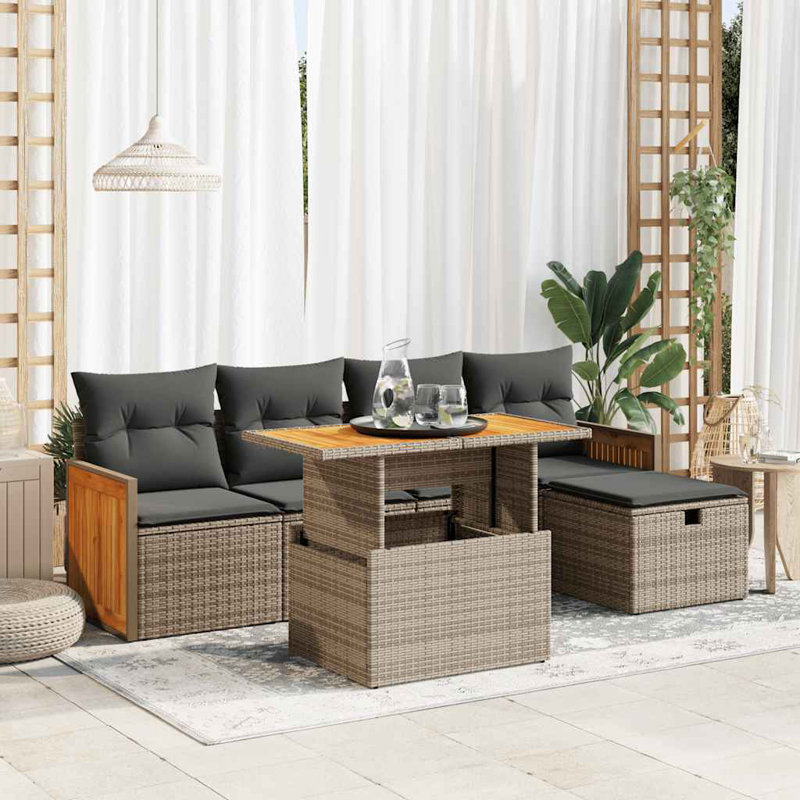  Ensemble de canapé de jardin gris