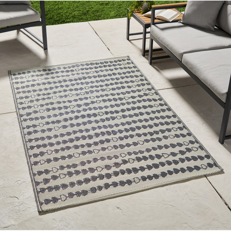 Tapis rayé gris anthracite 5 x 8