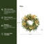 Couronne de Noël de 61 cm de diamètre avec ornements dorés