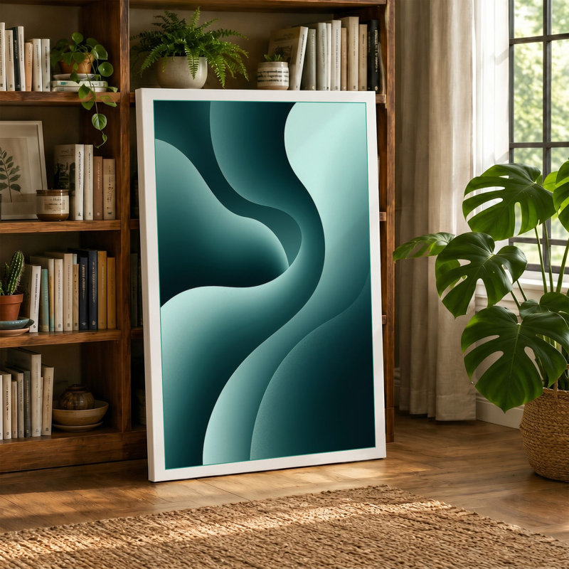Fluid Forms Minimalist - Wrapped Canvas, 18x12 - 45.7 x 30.5 cm, Terracotta Border