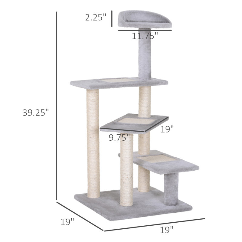Tour pour chat avec escalier tournant