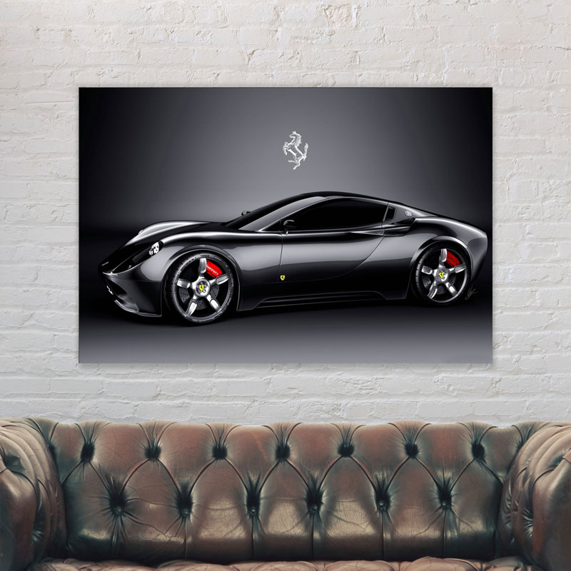 Ferrari Ferrari Car Black - Wrapped Canvas Print, 31cm H x 41cm W x 4cm D