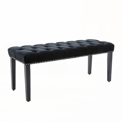 Upholstered Tufted Bench Ottoman