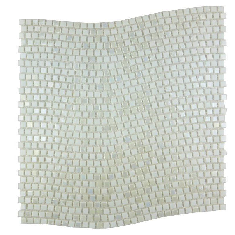 Galaxy 0.3125 in. x 0.3125 in. Iridescent Glass Pressed Edge Tiny Square Mosaic Wall Pool & Floor Tile, White