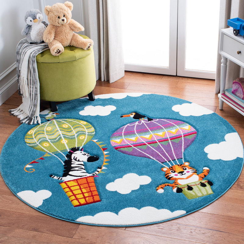 Tapis bleu / vert Bainbridge, Rond 6 pi 7 po
