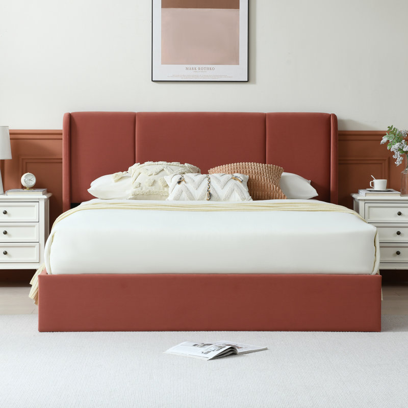 Lit plateforme tapissier Coletti, Grand lit, Terra Cotta