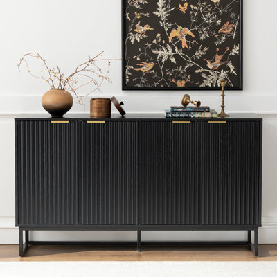 Armoire cannelée pour salon et salle à manger