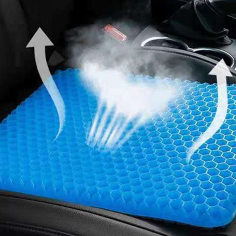 Gel Seat Cushion Double Layer Honeycomb Seat Cushion Pain Relief Chair Pad with Zipper Cover