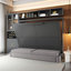 Grand lit escamotable mural avec canapé, tablettes USB et lumière, gris-639346543