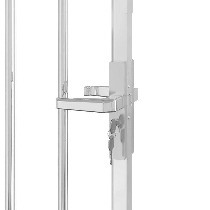 Barrière argentée en acier inoxydable, H 3,3 pi x l 5,10 pi