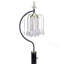 Lampe de table haute 27 po en métal avec finition noire, conception de lustre en cristal
