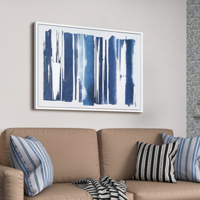 «Cobalt Streaks 1 Textured Metallic» par Martin Edwards, reproduction d'art sur toile