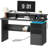 59" Executive Desk with Drawers and Power Outlet, Fluted Computer Desk with Monitor Stand and File Storage-306439756