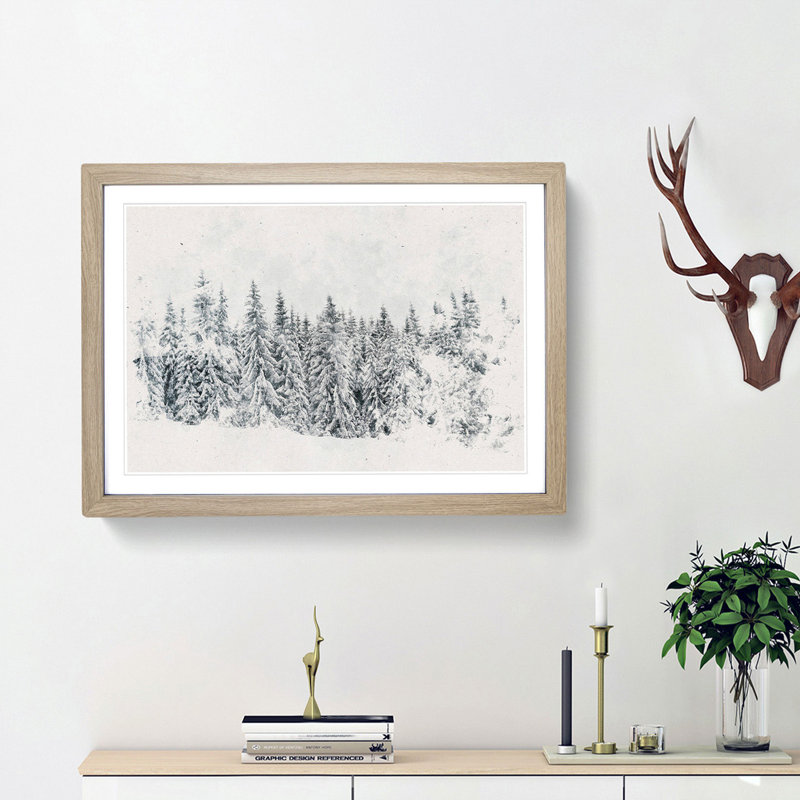Points of the Trees - Framed Print, 45cm H x 63cm W x 2cm D, Oak Framed