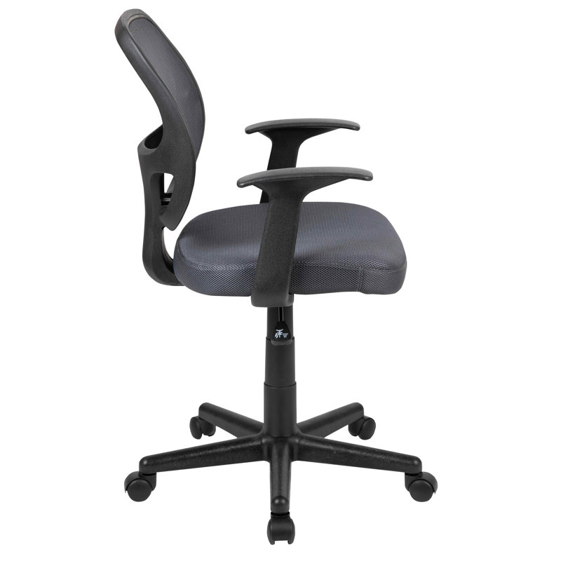 ErgoFlex Mid-Back Gray Mesh Swivel Task Chair with Plastic Base