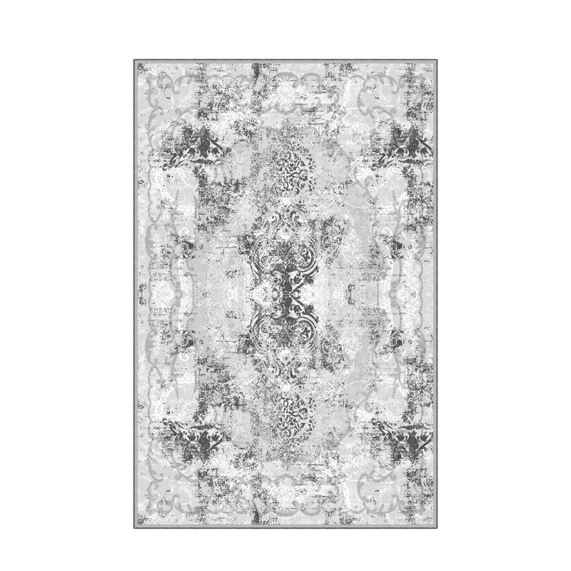 Luxurious Woven Area Rug, 5.9 x 9.2 ft, 100% Polyester, Antibacterial | Non-Slip PVC Felt Dot Underside, 0.3 in Pile Height | Machine Washable, 3D Digital Print, Perfect for Living Room & Bedroom Décor