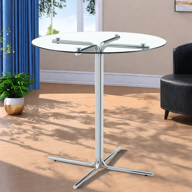 Sturdy Modern Dining Tables, Tempered Glass Top, Perfect For Small Spaces
