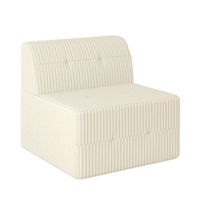 Canapé à siège unique Canapé modulaire compressé Canapé en velours côtelé de style minimaliste moderne, Beige