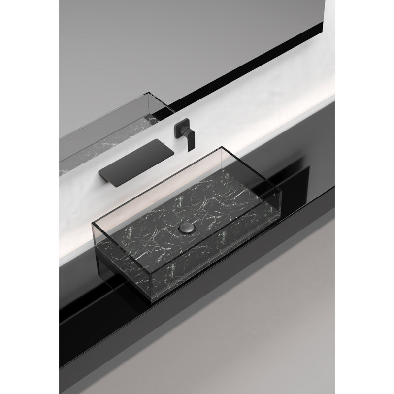 Waterfall Bathroom Sink Faucet, Matte Black