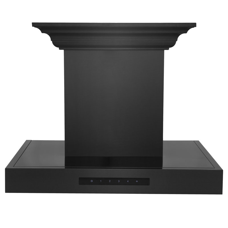 24" 400 CFM Ducted Wall Mount Range Hood, Black Stainless Steel