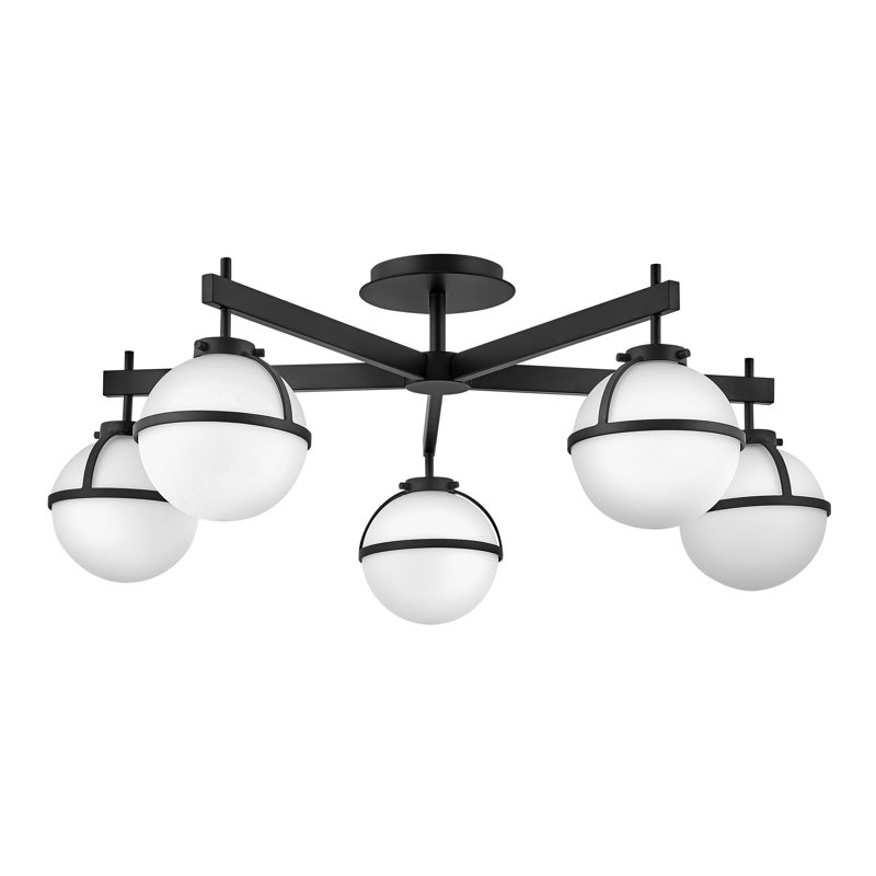 Emmalyn 5 -Light 32" Semi Flush Mount, Noir