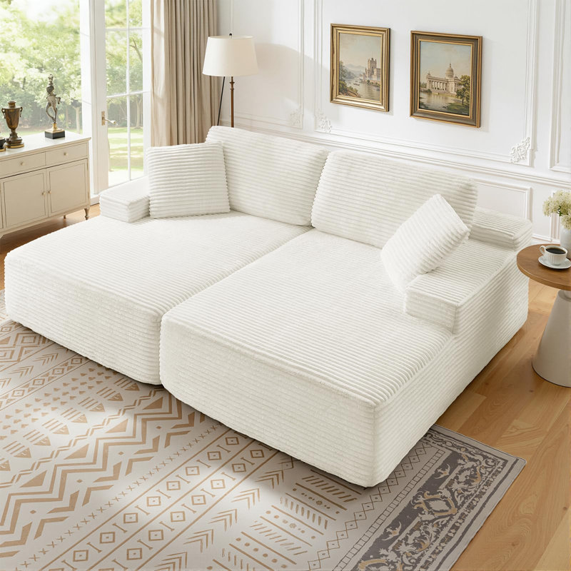 Très grand canapé-lit double 78,8 po, Blanc