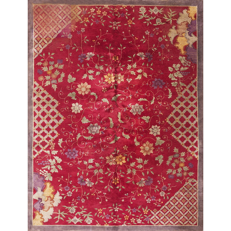 Tapis antique en laine Art Deco