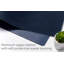 Leather Desk Mat Cable Organizer (Midnight Blue 35 X 17 Inch) Premium Extended Mouse Mat For Home Office Accessories - Felt Vegan Large Leather Desk Pad Protector & Desk Blotter Pads Decor