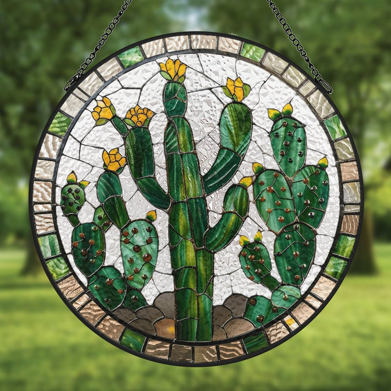Vitrail Cactus Design, 11.8x11.8in(30x30cm)