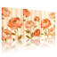 Plantes et fleurs pivoines sur fond rayé avec feuilles dorées, ensemble de 3 impressions sur toile-1778357394