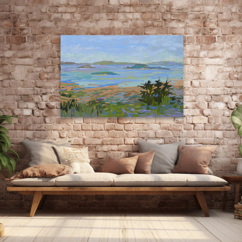 Îles au large du continent - Art des paysages côtiers, H 40 po x l 60 po