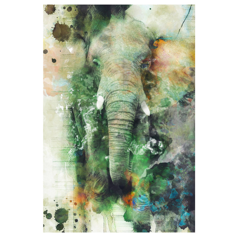 Elephant by Riza Peker - Wrapped Canvas Print, 66.04 cm H x 45.72 cm W x 1.91 cm D