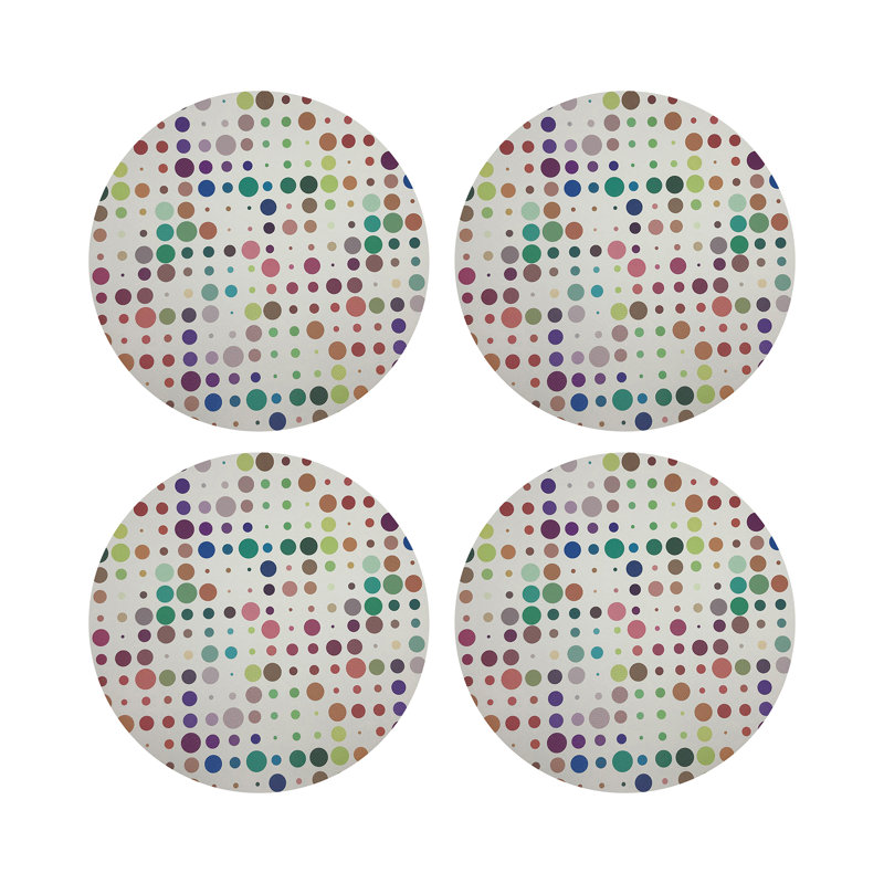 Mod Confetti Sophisticate Vegan Leather Round Coasters, Andre