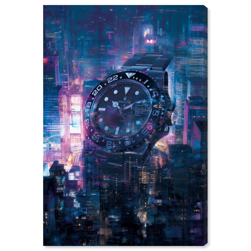 «City Watch Lights Sneaker», impression sur toile par Notoriart, H 10 po x l 15 po, Toile tendue avec châssis