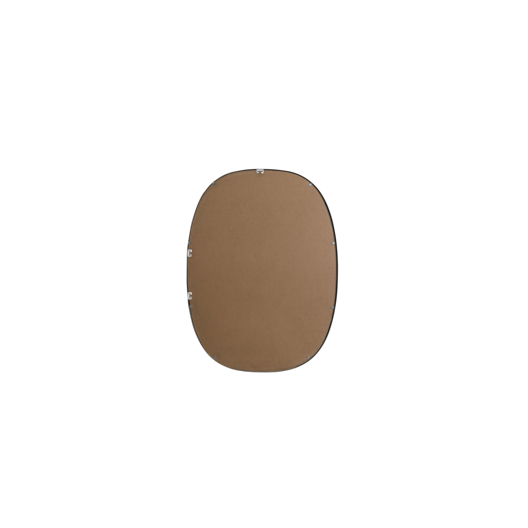 Sabine Metal Curved Oval Wall Mirror, 40" x 30", Silver