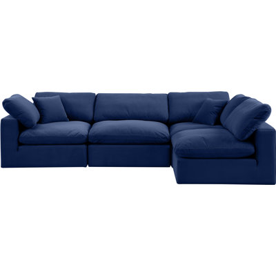 Hulene Velvet L-Shaped Sectional Reversible