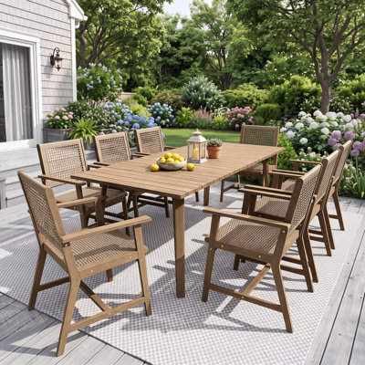 Rectangular 82.7" Long Acacia Dining Set