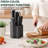 HEESEM 18-Piece Stainless Steel Knife Set with Plastic Block, Ergonomic Handles & Kitchen Shears, Black-135722869